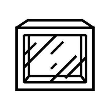 Box window cardboard packaging line icon vector illustration Stock Illustration