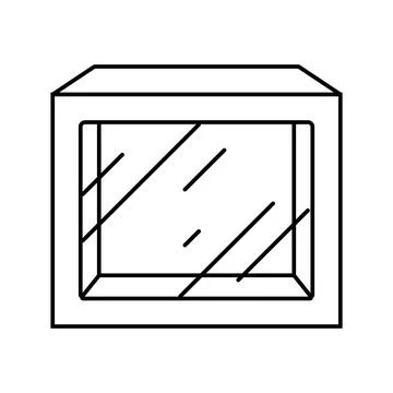 Box window cardboard packaging line icon vector illustration Stock Illustration