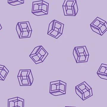 Box with window cardboard packaging line vector seamless pattern Stock Illustration