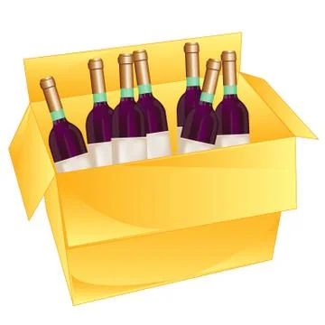 Box with wine Stock Illustration