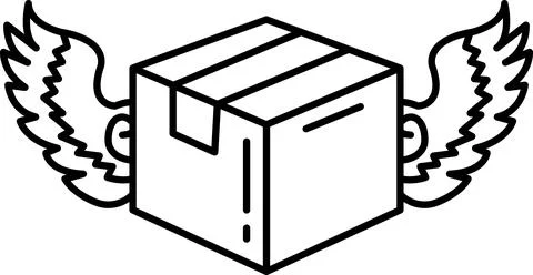Box with wings on it 库存插图
