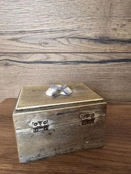 Box with wood structure Stock Photos