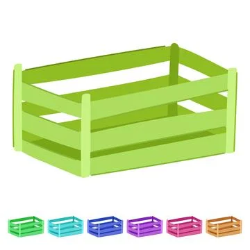 Box wooden crate vector cartoon graphic Stock Illustration