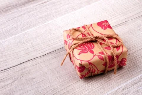 Box in wrap with rope. Stock Photos