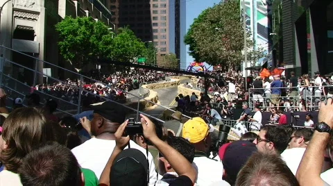 Boxcar Route Crowds Stock Footage 521479