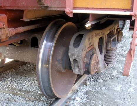 Boxcar Undercarriage With Wheels Stock Photos