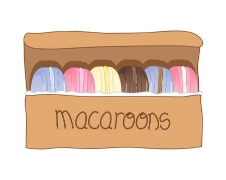 Boxed macaroons Stock Illustration
