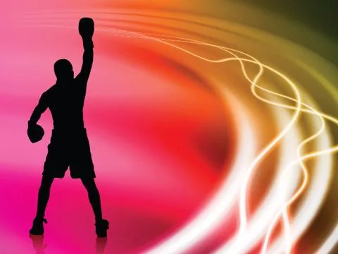 Boxer on Abstract Liquid Wave Background Stock Illustration