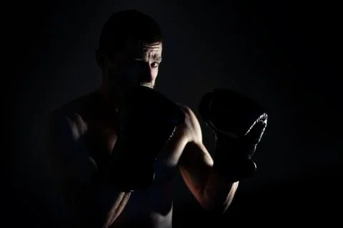 Boxer against light Stock Photos