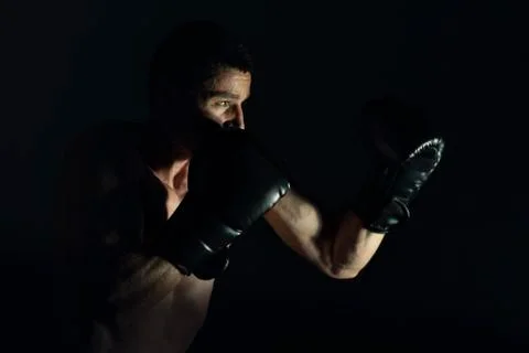Boxer against light Stock Photos