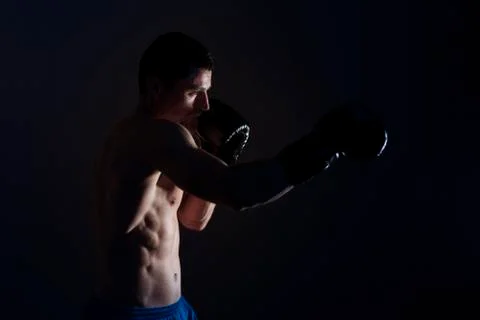 Boxer against light Stock Photos