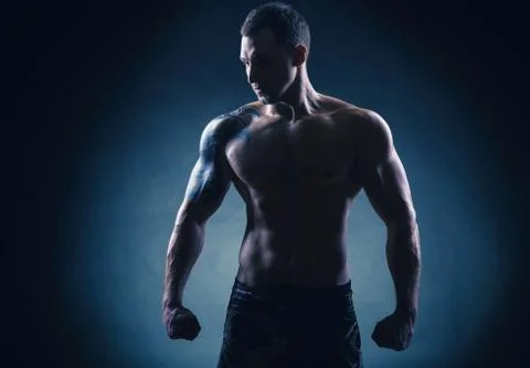 Boxer on black Stock Photos