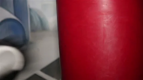 Boxer on boxing pear Stock Footage 66350318