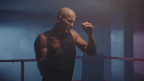 Boxer on a boxing training Stock-Footage 258256691
