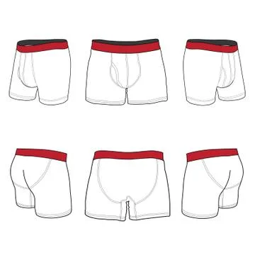 Boxer Briefs - Vector Template Mockup Stock Illustration