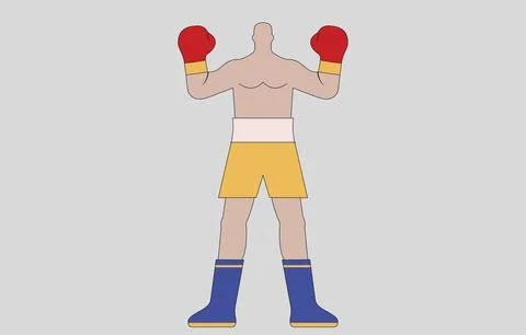 A boxer cartoon vector art on a white background Stock Illustration