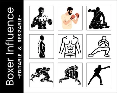 Boxer Champion Standing in Studio Light Stock Illustration