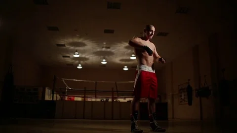 Boxer conducts warm up hands before training. Stock Footage 83968381