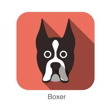 Boxer dog face flat icon, vector illustration Stock Illustration
