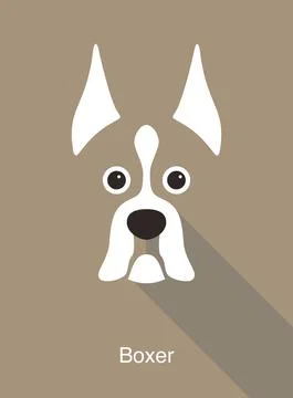 Boxer dog face flat icon design, vector illustration Stock Illustration