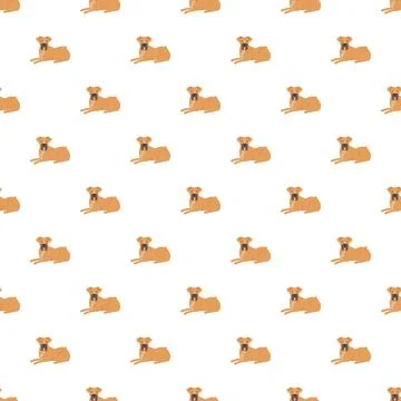 Boxer dog lying seamless pattern design Stock Illustration