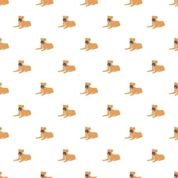 Boxer dog puppy seamless pattern for textile design Illustrazione stock