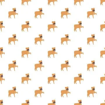 Boxer dog seamless pattern with paw up Stock Illustration