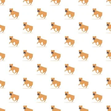 Boxer dog seamless pattern with running brown dogs Stock Illustration
