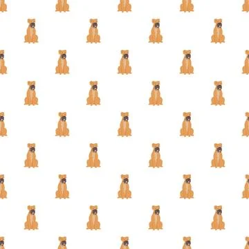 Boxer dog sitting seamless pattern background Stockillustratie