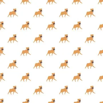 Boxer dog walking creating seamless pattern background Stock Illustration