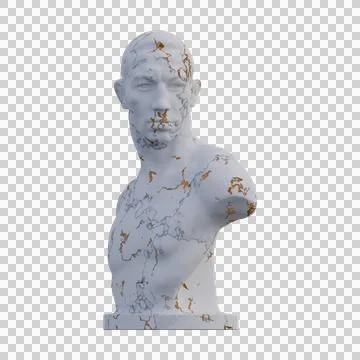 Boxer Emil Andreasen statue, 3d renders, isolated, perfect for your design Stock Illustration