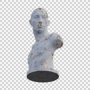 Boxer Emil Andreasen statue, 3d renders, isolated, perfect for your design Stock Illustration