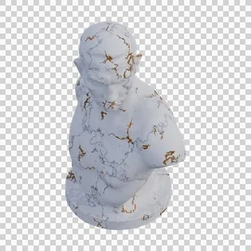Boxer Emil Andreasen statue, 3d renders, isolated, perfect for your design Stock Illustration