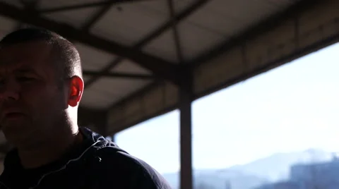 Boxer Fighter Punching Training Shadow Boxing Stock Footage 60996671