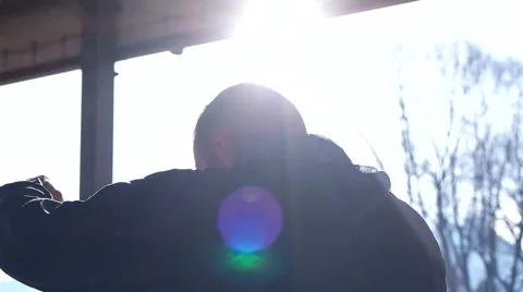 Boxer Fighter Punching Training Shadow Boxing Stock Footage 61001680