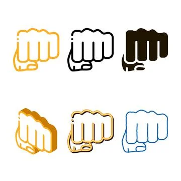 Boxer fist punch icon vector multistyle outline Stock Illustration