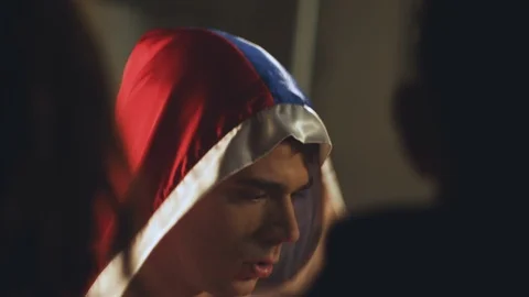 Boxer getting ready before the fight Video stock 105439827