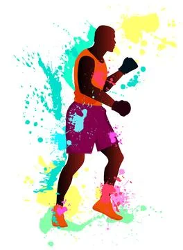 Boxer with gloves Stock Illustration