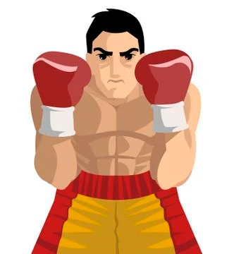 Boxer guard on ring Stock Illustration