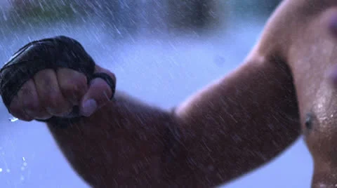 BOXER HANDS (SLOW MOTION) Stock Footage 25270794