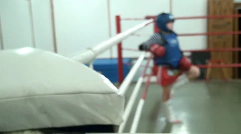 A boxer has a rest after a duel Stock-Footage 33643926