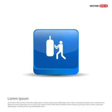 Boxer Icon - 3d Blue Button 스톡 일러스트