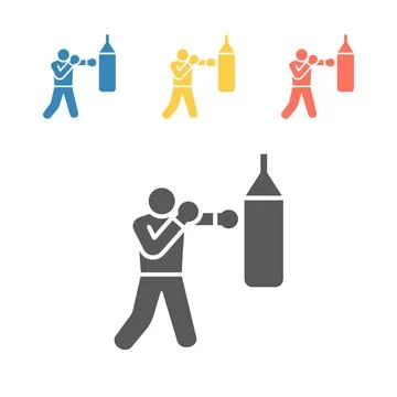Boxer icon. Skiing. Vector signs for web graphics Stock Illustration