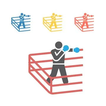 Boxer icon. Skiing. Vector signs for web graphics Stock Illustration