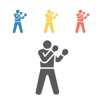 Boxer icon. Skiing. Vector signs for web graphics Stock Illustration