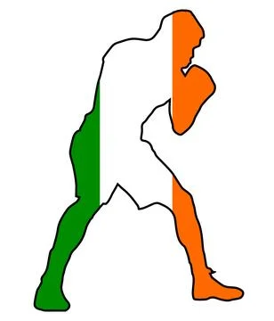 Boxer With Irish Flag Stock Illustration