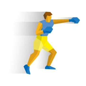 Boxer isolated on white background with shadows Stock Illustration