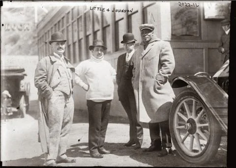 Boxer Jack Johnson and manager George Little. Foto stock