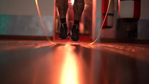 Boxer jumps rope Stock-Footage 147875315