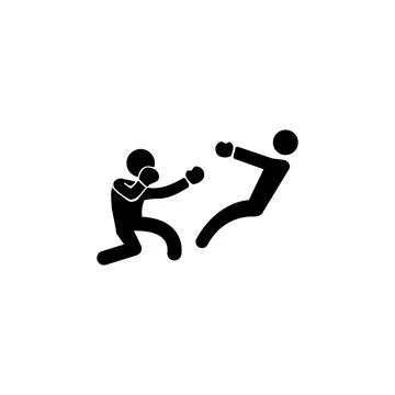 Boxer knockdown icon. Elements of fighting icon. Premium quality graphic design Illustrazione stock
